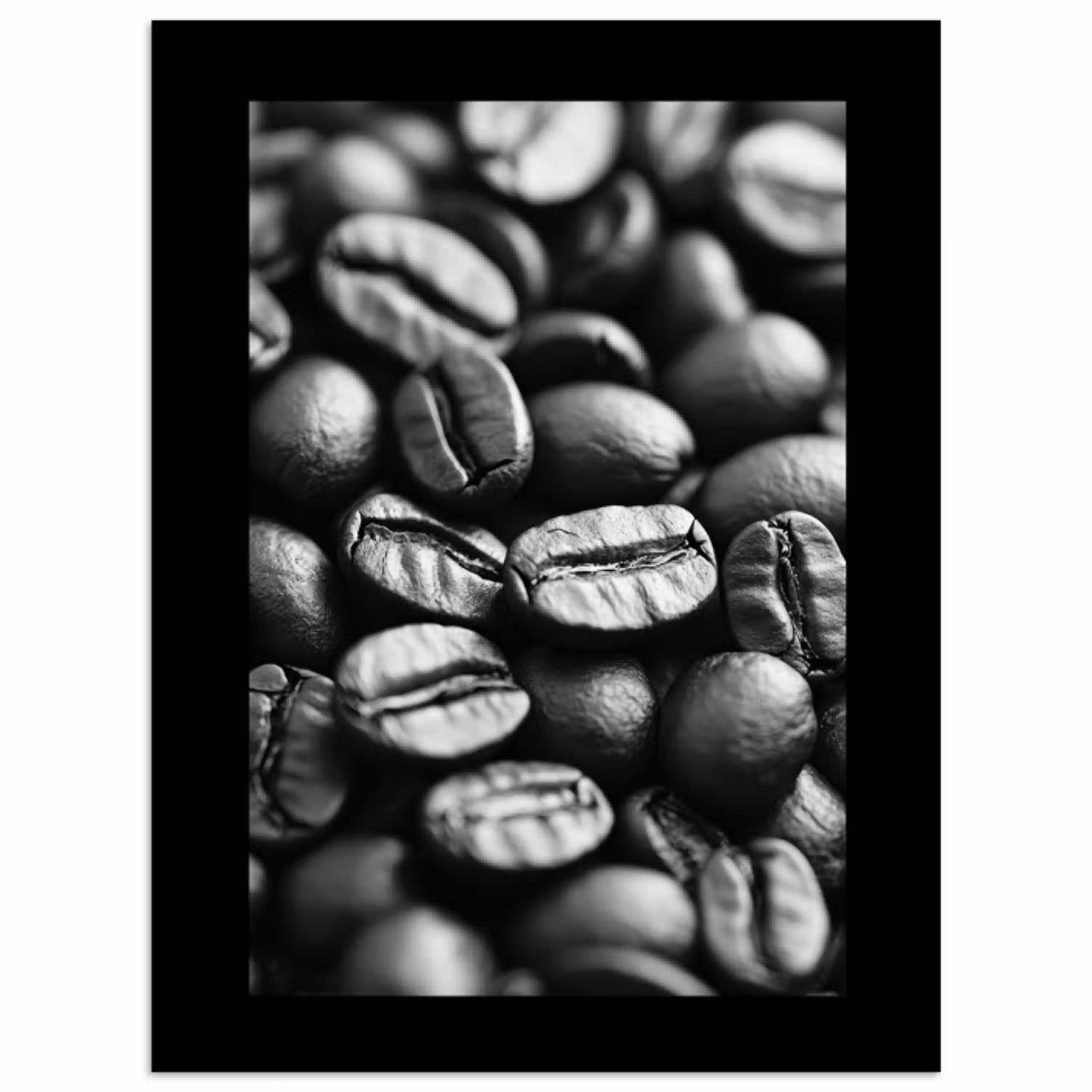Koffiebonen - Zwart - Vintage poster papier klein -3d