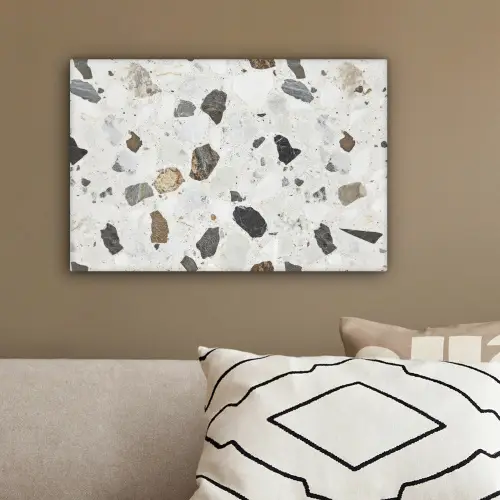 Marmer - Terrazzo - Decoratie - Interieur canvas 2cm klein -sfeer3