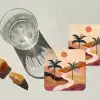 Heuvels - Palmbomen - Abstract onderzetter kurk middel -sfeer4