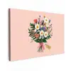 Margrieten - Boeket - Strikje - Roze canvas 2cm klein -z3d