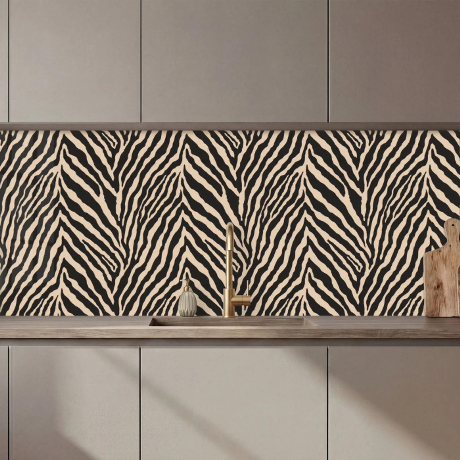 Zebra - Klassiek - Zwart keuken achterwand 2 middel 871 zz_3dshopping