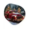 Kersttruck - Sneeuwbos - Rood Wandcirkel Organisch Forex 3mm klein -3d