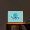 Octopus - Blauw - Gezicht Light Box met batterij (Wandlamp kind) middel -sfeer1_kind