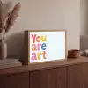 You are art - Kleurrijk - Grafisch Light Box met batterij (Wandlamp) middel -sfeer2