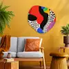 Abstract - Vormen - Kleuren - Stippen Wandcirkel Organisch Plexiglas middel -sfeer4