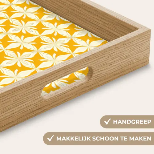 Patroon - Retro - Geel Dienblad Rechthoek middel 911 -USP_HandgreepNL