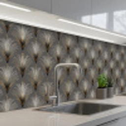Waaierstralen - Goud - Antraciet keuken achterwand 2 middel 871 -3d_schuin