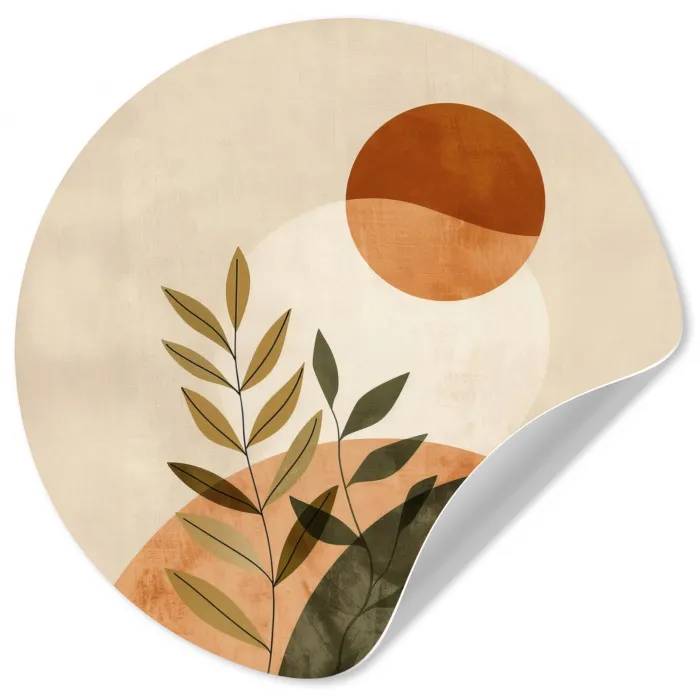 Takken - Vormen - Abstract Wandcirkel behangsticker klein -3d