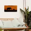 Olifanten - Savanne - Zonsondergang tuinposter los doek klein -sfeer7