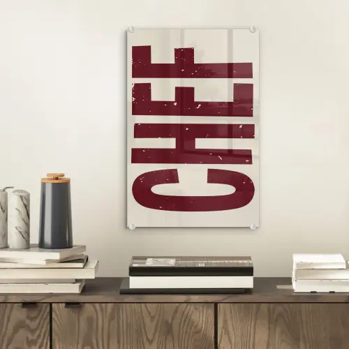 Chef - Rood - Japandi - Vintage plexiglas 5mm klein -sfeer1