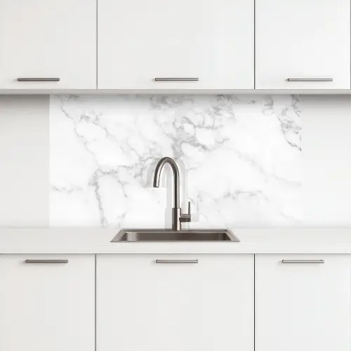 Marmer - Grijs - Wit - Marmerstructuur keuken achterwand 2 middel -3d