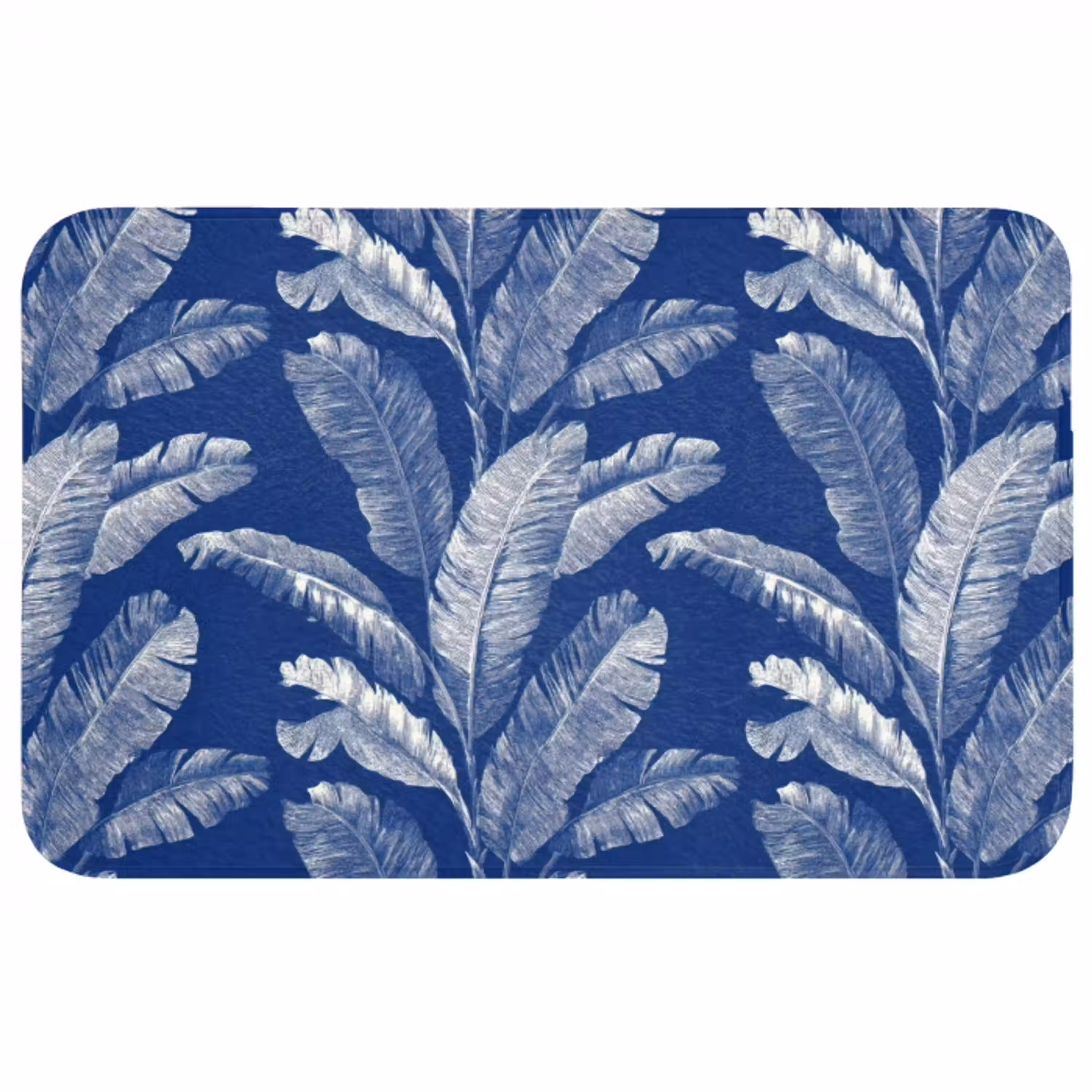 Blad - Palm - Blauw WCmat middel 1009 -3d
