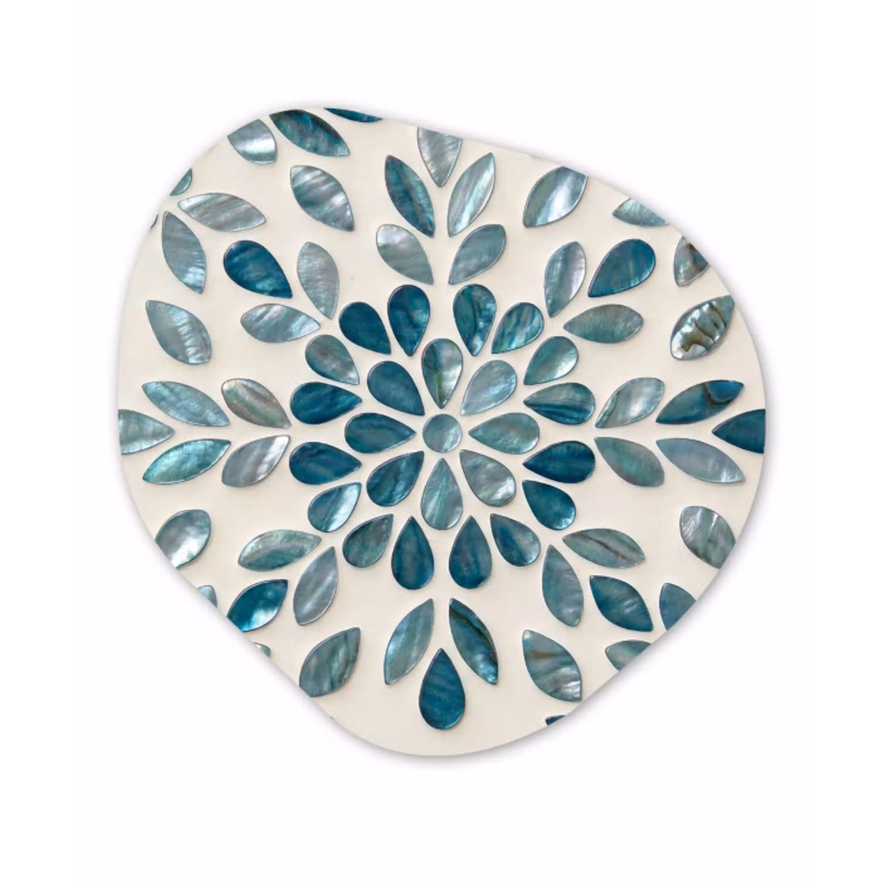Patroon - Bladeren - Abstract - Modern - Turquoise Wandcirkel Organisch Forex 3mm klein -3d