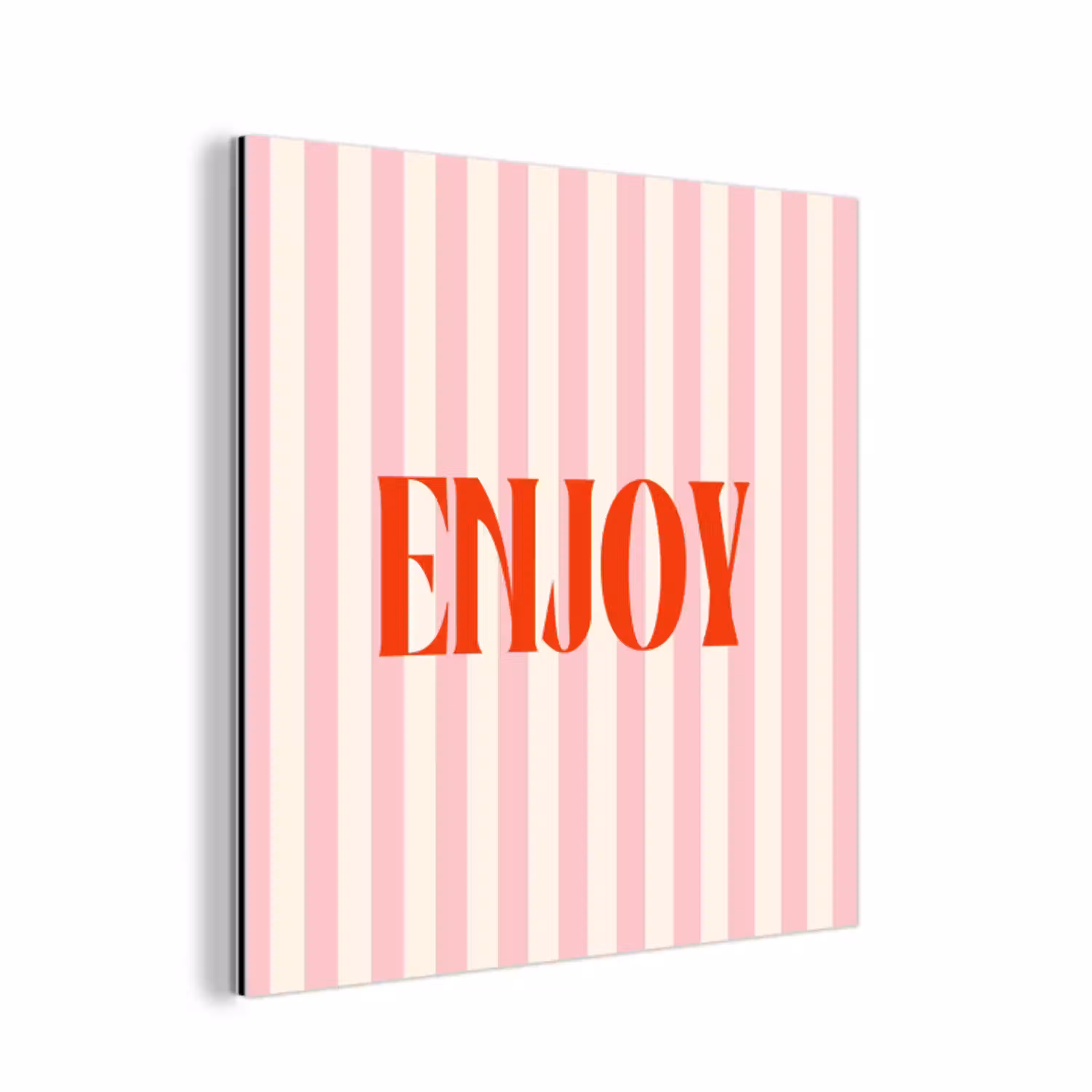 Zachtroze - Rood - Strepen - Enjoy aluminium wit klein -3d