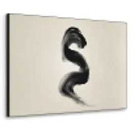 Penseelstreek - Zwart - Minimalistisch Textielframe - compleet frame klein -3d