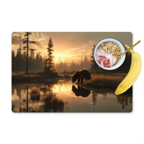 Beer - water - Bos - Ochtendlicht Placemat vinyl groot -zzzproduct_Kitchenyeah-website
