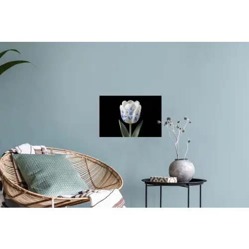 Tulp - Patroon - Blauw Muursticker klein -plant