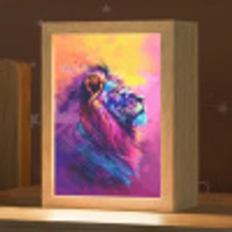Leeuw - Verf- Kleuren - Dier Light Box met kabel klein -zzz_3d_website
