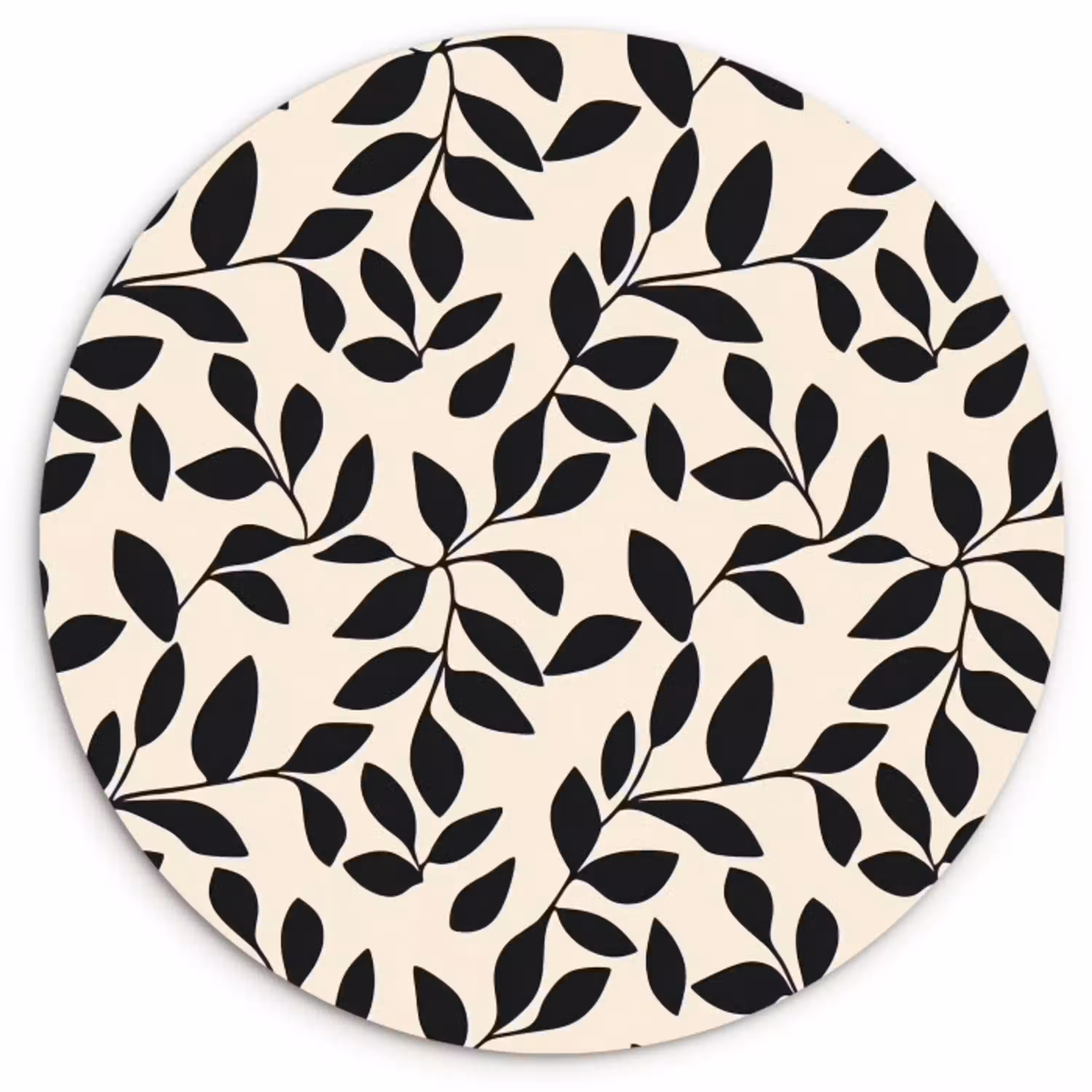 Elegant - Patroon - Zwart - Beige Wandcirkel kunststof plaat 5mm dik klein 188 -3d