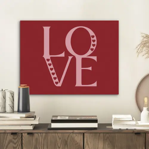 Love - Rood - Hatjes PET vilt klein -sfeer1