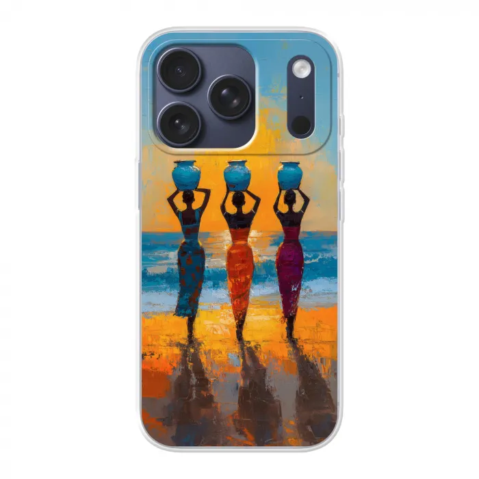Vrouwen - Strand - Zondsondergang Telefoonhoesje iPhone 17 Pro klein -3d