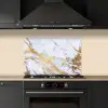 Marmer - Goud - Wit - Luxe - Marmerlook - Glitter keuken achterwand spatscherm klein -sfeer1