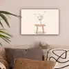 Vaas - Bloemen - Madeliefjes - Beige canvas 2cm klein -sfeer1