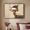 Kerst - Hert - Gewei - Rood Textielframe zwart klein -sfeer1