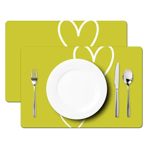 Groen - Hartjes - Wit Placemat vinyl groot -zzsfeer2_Kitchenyeah-website