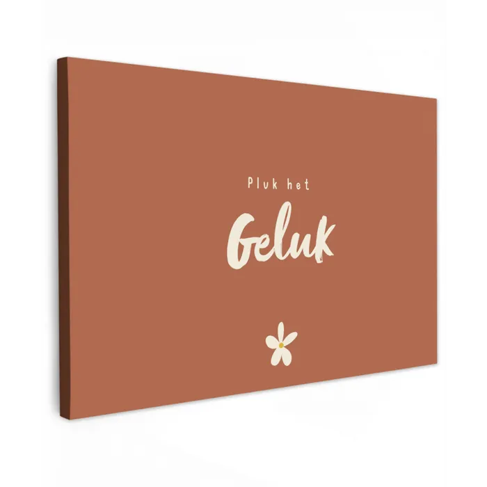 Pluk het Geluk Tuinposter op houten frame 2 cm dik klein -3d