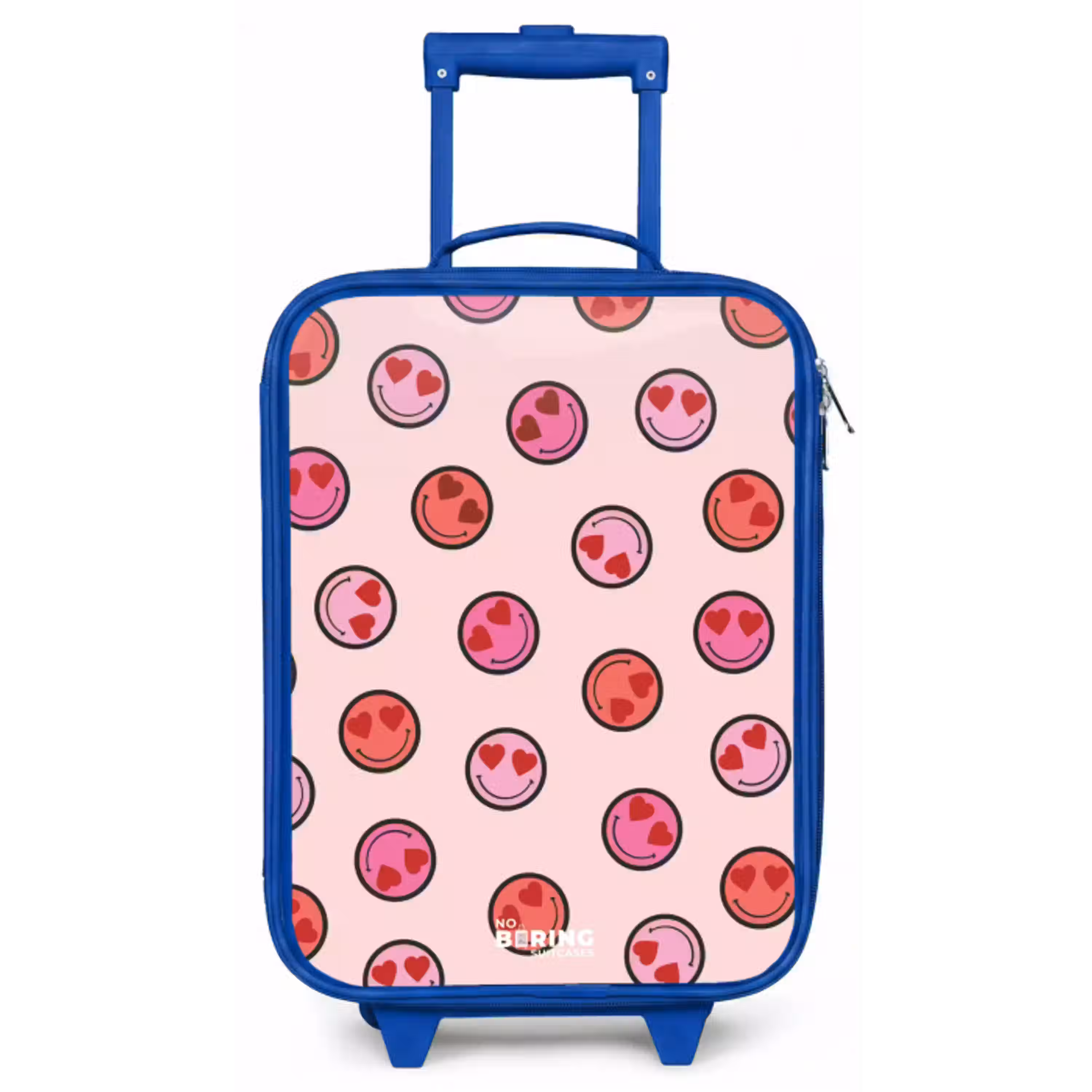 Hartje - Smiley - Patroon Kinderkoffer - Blauw klein -zz3dotto