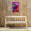 Kameleon - Dieren - Neon - Kleur Tuinposter op houten frame 2 cm dik klein -sfeer4