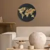 Wereldkaart - Specerijen - Kleurrijk Akoestische PET Vilt - Rond klein -sfeer1