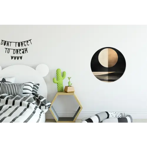 Maan - Cirkel - Goud Wandcirkel aluminium klein -kinderkamer