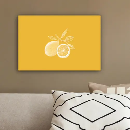 Citroenen - Illustratie - Minimalistisch - Geel canvas 2cm klein -sfeer3