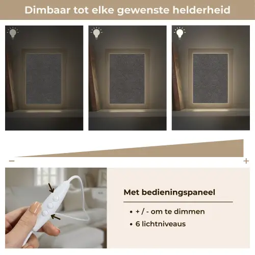 Donkergrijs - Asfaltstructuur - Ruw Light Box met kabel (Tafellamp) klein 925 -USP_dimbaarNL