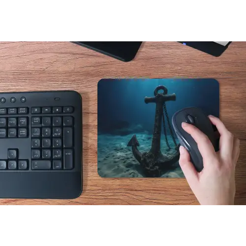 Anker - Ijzer - Zeebodem - Zand muismat rubber klein -toetsenbord