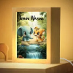 Olifant - Tijger - Bos - Jungle Light Box met kabel (Kinderlampje) klein -zzzz_3d_website