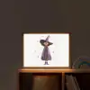 Heks - Paars - Sterren - Heksenhoed Light Box met batterij (Wandlamp kind) middel -sfeer1_kind