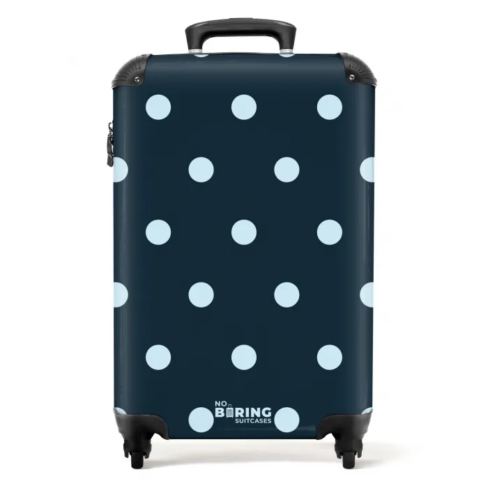 Blauw stippen patroon NBS - Handbagage koffer - Kinderen Unisex middel -productfoto_recht