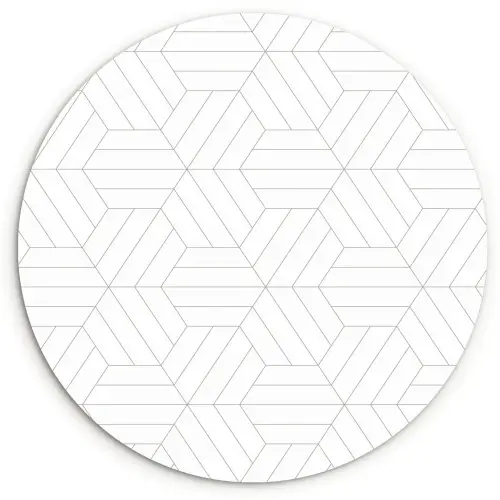 Patroon - Lijn - Design - Zwart - Wit Wandcirkel kunststof plaat 5mm dik klein 188 -3d