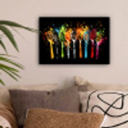 Lepels - Kruiden - Modern - Graffiti - Verf - Kleurrijk canvas 2cm klein -sfeer1