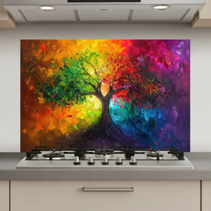 Boom - Kleurrijk - Modern - Abstract keuken achterwand spatscherm klein -3d_website