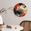 Witte vos - wolken - maan Wandcirkel kunststof plaat 5mm dik klein -sfeer4