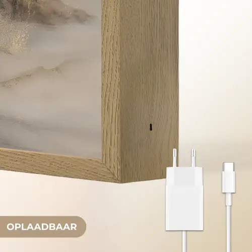 Berglandschap - Mist  - Penseelstreken Light Box met batterij (Wandlamp) middel -USP_websiteoplaadbaarNL