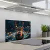 Hert - Kerst - Winter - Sneeuw - Kerstkrans keuken achterwand spatscherm klein -3d_schuin