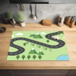 Auto - Bergweg - Natuur - Illustratie Inductie beschermer vinyl 3mm klein -sfeer5