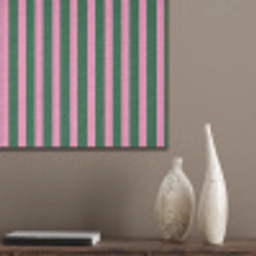 Verticale strepen - Groen - Roze PET vilt klein 837 -sfeer6_closeup