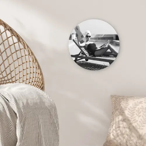Glamour - Modern - Zwart - Wit Wandcirkel kunststof plaat 5mm dik klein -sfeer5