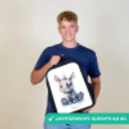 Baby neushoorn Rugzak - Zwart middel -sfeer7_NL